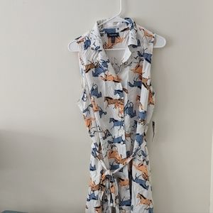 Modcloth community brunch horse shirt dress NWT